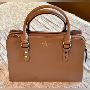 Preloved Kate Spade Mulberry Street Pebbled Taupe Leather Satchel Purse